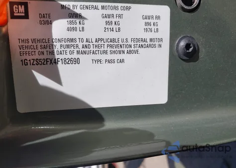 2004 Chevrolet Malibu z USA, uszkodzony, nr VIN 1G1ZS52FX4F182690